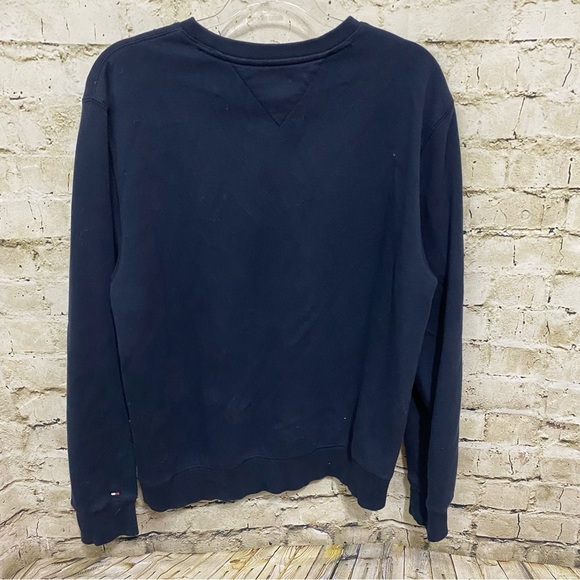 Tommy Hilfiger Blue Fleece Lined Crewneck Pullover Sweatshirt - Picture 3 of 5